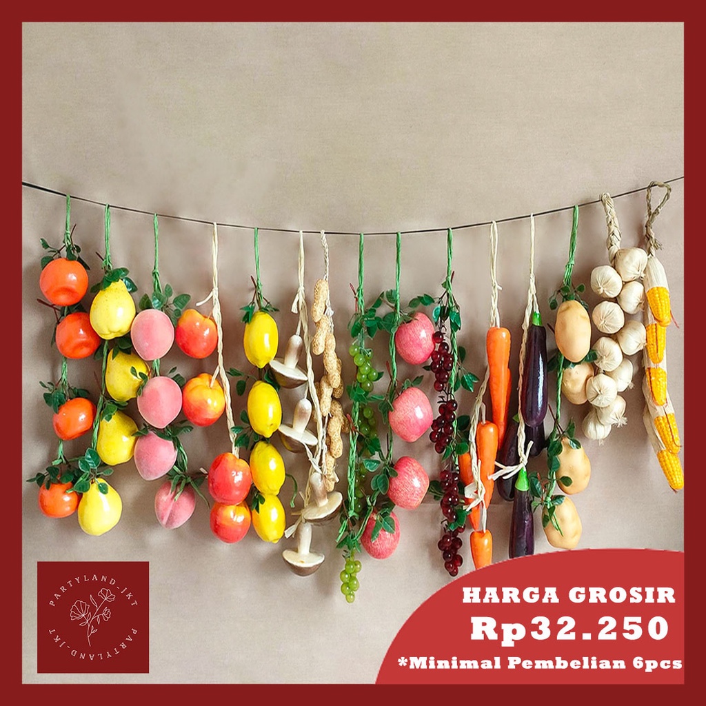 Artificial Fruit Vegetable Garland Buah Sayur Gantung Palsu Buatan Dekorasi Hias Pajangan Rumah