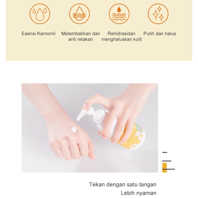 Whitening Hand Cream Chamomile Krim Tangan Krim Tangan 200ml Pemutih Pelembab Krim Tangan Anti Penuaan Kering Halus Moisturizing Nourishing Fragrance