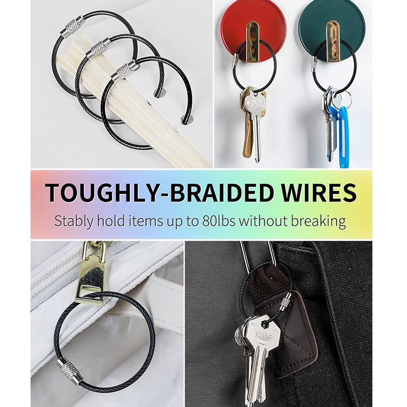 YGRETTE - TALI BESI GANTUNGAN KUNCI WIRE STAINLESS STEEL ROPE KEYCHAIN GANTUNGAN KUNCI CABLE ROOP