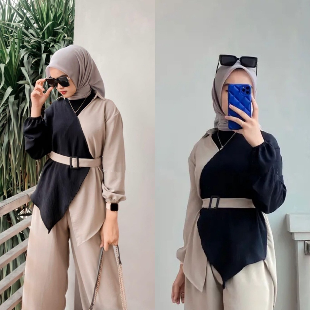 RANIA SETELAN ONESET FREE BELT AIRFLOW CRINCKLE PREMIUM