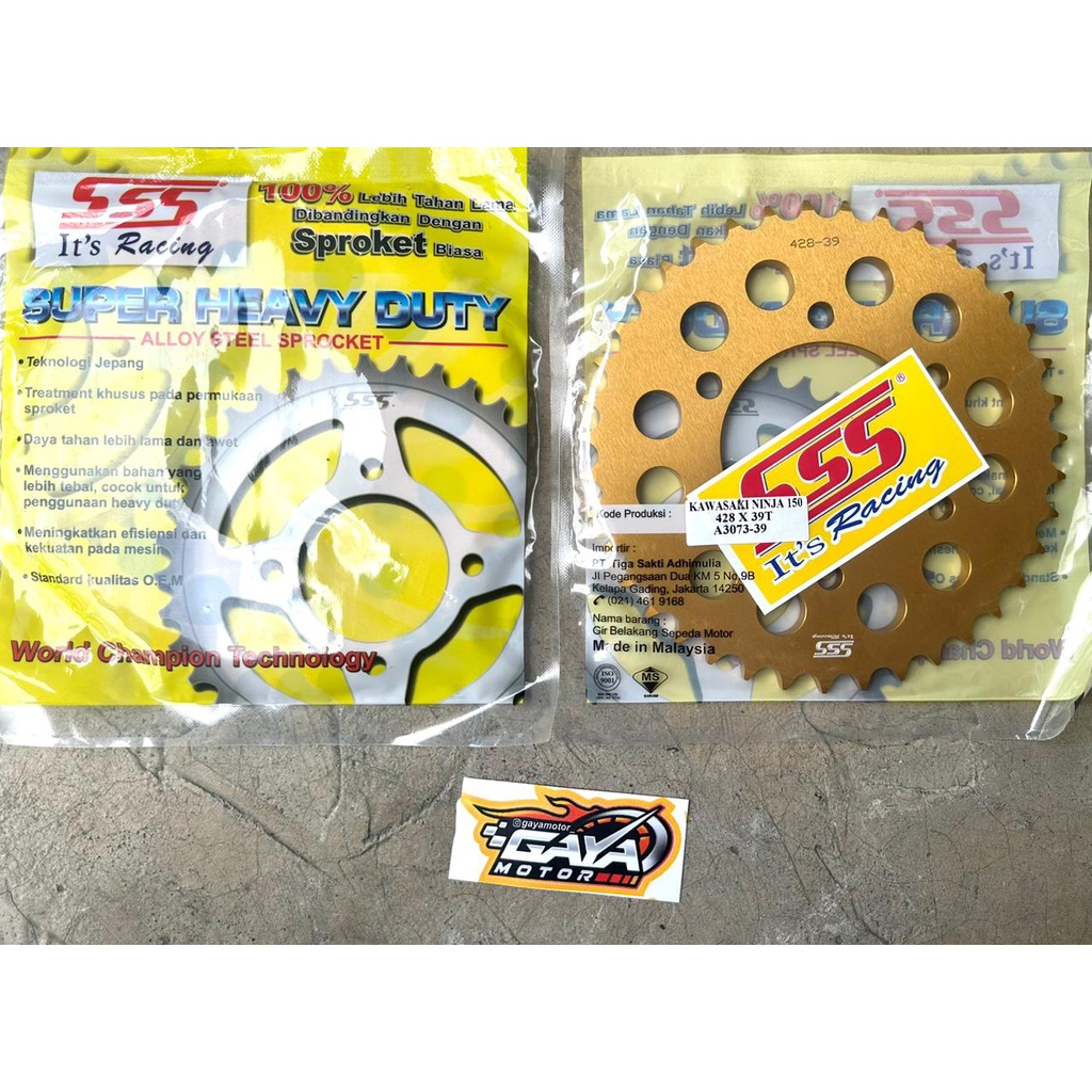 Gear Gir Ninja 150 R RR sss 415 / 428 36 37 38 39 40 41 42 43 44 45 46 47 48 49 50 aluminium gold