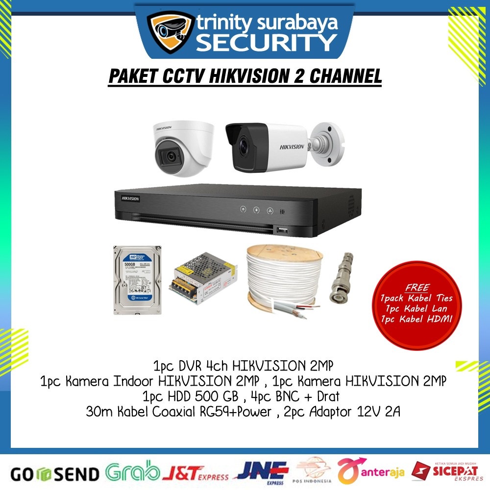 Paket CCTV 2CH HIKVISION Trinity