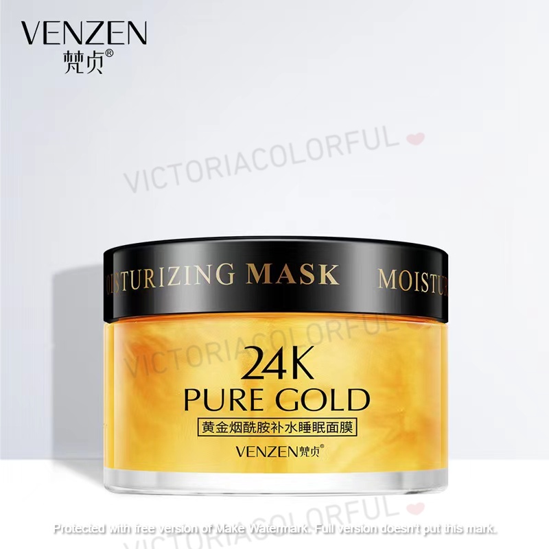 VENZEN 24K Real Gold Luxury Effect Hydrating Sleep Mask