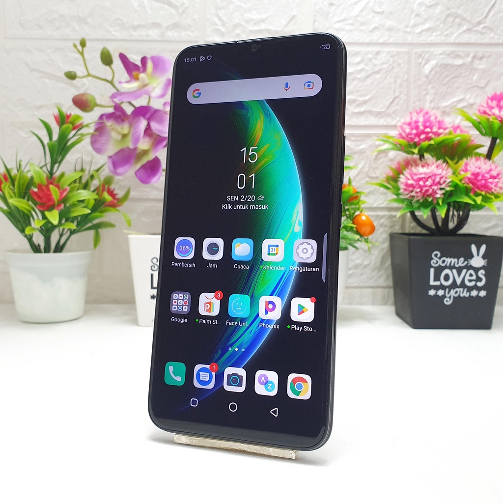 Infinix Hot 8 4/64GB Hitam Bekas Second Eks Grs Resmi