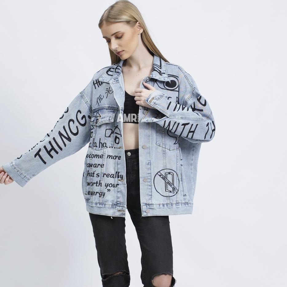 Harga TERMURAAH.. AMR ORIGINAL -  NO PHONE 5206 - JACKET JEANS OVERSIZE  TOXIC