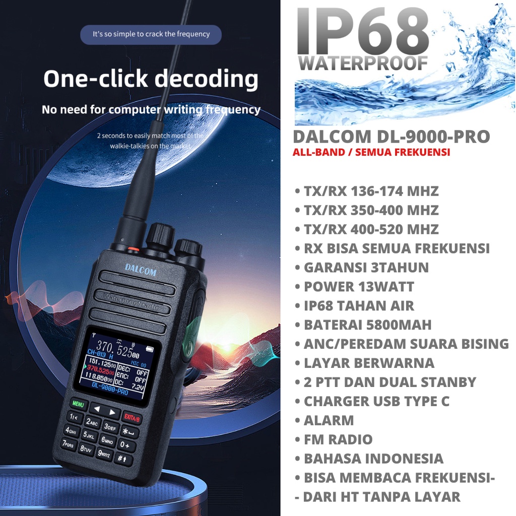 HT DALCOM JAPAN DL-9000 PRO IP68 WATERPROOF