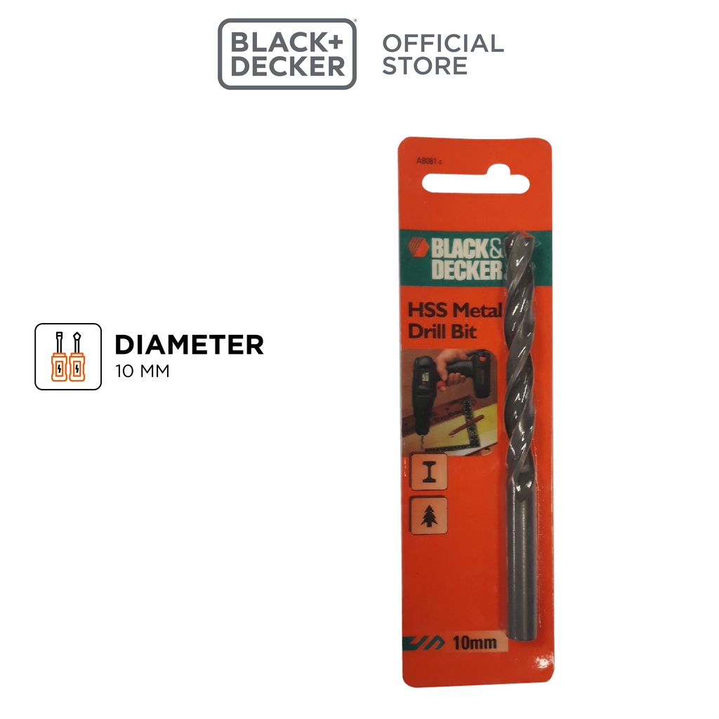 Black+Decker Mata Bor 10mm HSS Drill Bit Black (A8081)