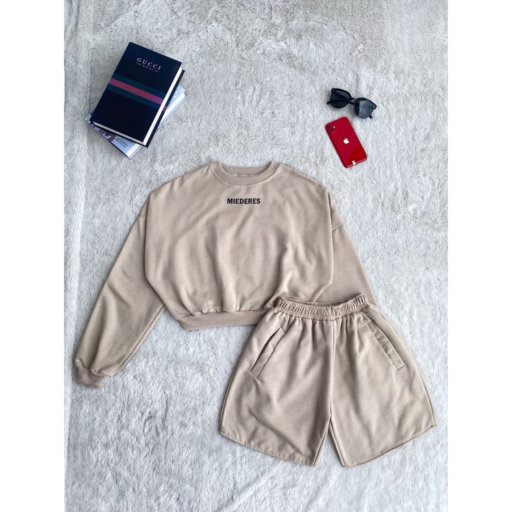 SETELAN WANITA MEI ONESET SWEATER + SHORT PANTS