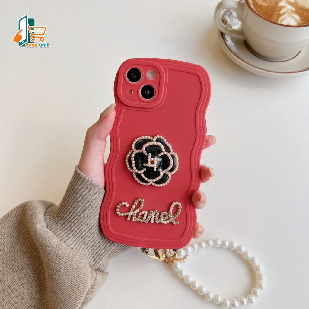 GC13 SOFTCASE WAVY FLOWER 3D LANYARD FOR REALME C2 5 5I 5S C3 8 PRO 8I 9 PRO PLUS 10 C11 C12 C25 C15 C17 7I C20 C21Y C25Y C30 C31 C33 C35 NARZO 50A 50I PRIME CS5322