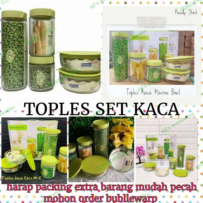 [COD] BOWL SET EVER GREEN - TOPLES KACA MARINE MANGKOK SET KACA MARINE BOWL TOPLES KACA SET 5IN1 KACA BOWL SET EVER GREEN MARINE BOWL