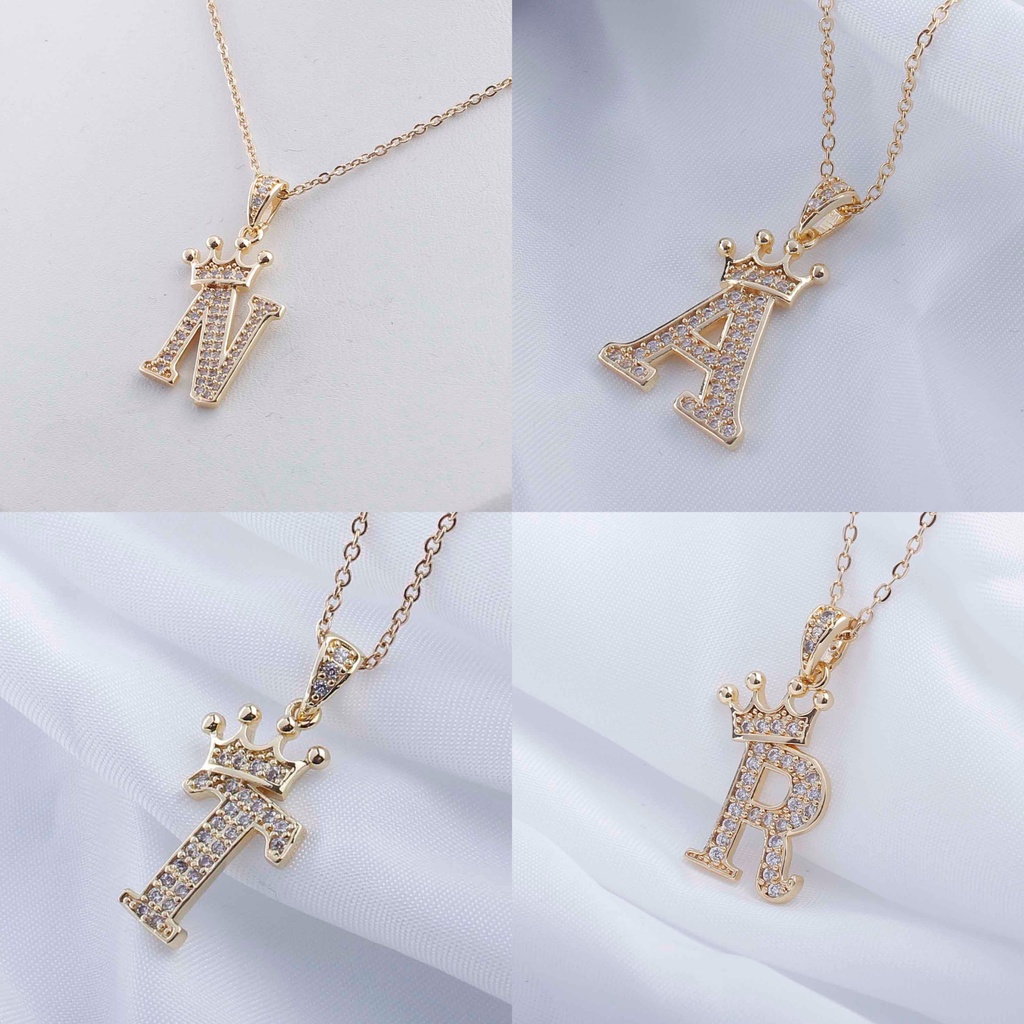 Kalung Huruf Perhiasan Wanita Fashion Jewelry D/L/S/H/M