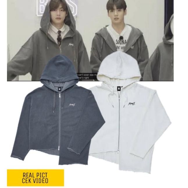 TERLARIS ZIP UP Hoodie Jungkook ARMYST un official ready 3xl CROP ( tanpa PRE ORDER)