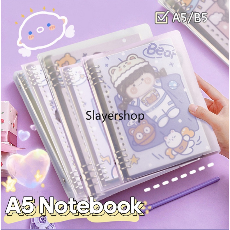

MRH1 Buku Vivid Lose Leaf Binder A5 Notebook 40 Halaman Warna Pastel cute