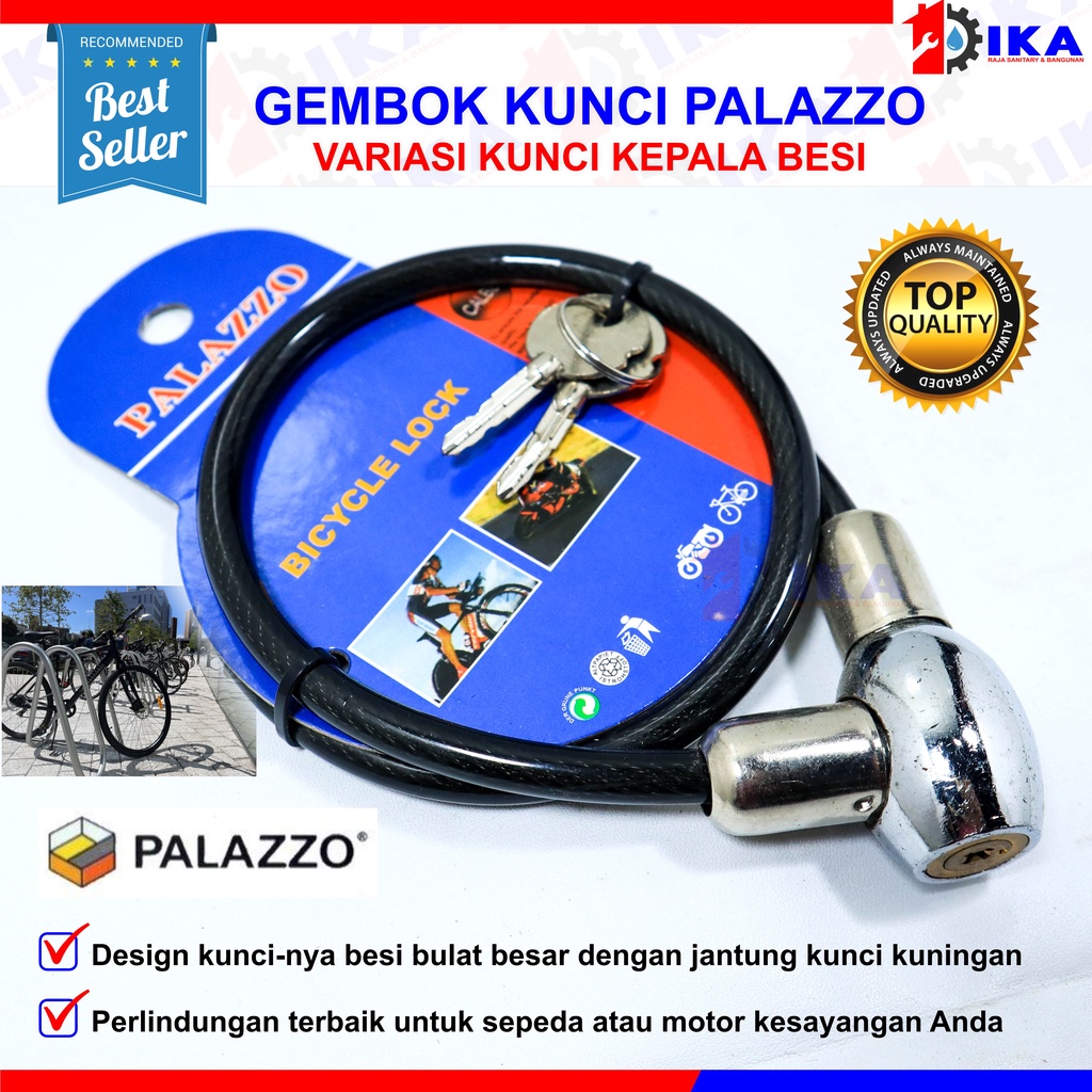 Gembok Sepeda Cable Lock Kunci Kabel Pengaman Motor Helm Pentol Baja Karet Kawat Ban Anti Maling