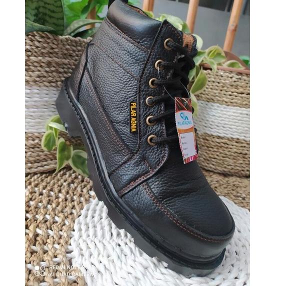 TERPERCAYA KINGSTYLE Sepatu Safety Kulit Sapi Asli Sepatu Safety Pria Safety Shoes Sepatu Safety Pri