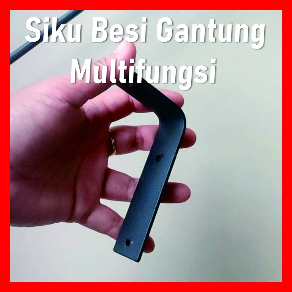 SIKU BESI Gantung Multifungsi | Rak Tempel Dinding Siku Besi L Hitam & Putih