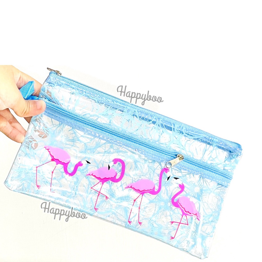 dompet kosmetik mika 2 resleting 2 slots kantong 2RS waterproof pouch