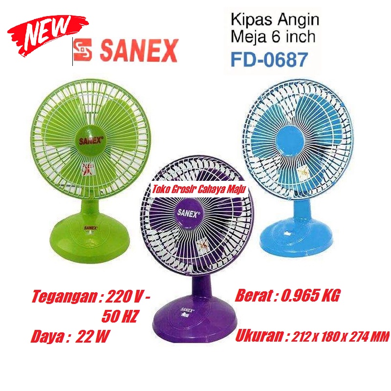 Kipas Angin Meja Sanex 6 inch / Desk Fan Sanex  FD 0687 FD 0688