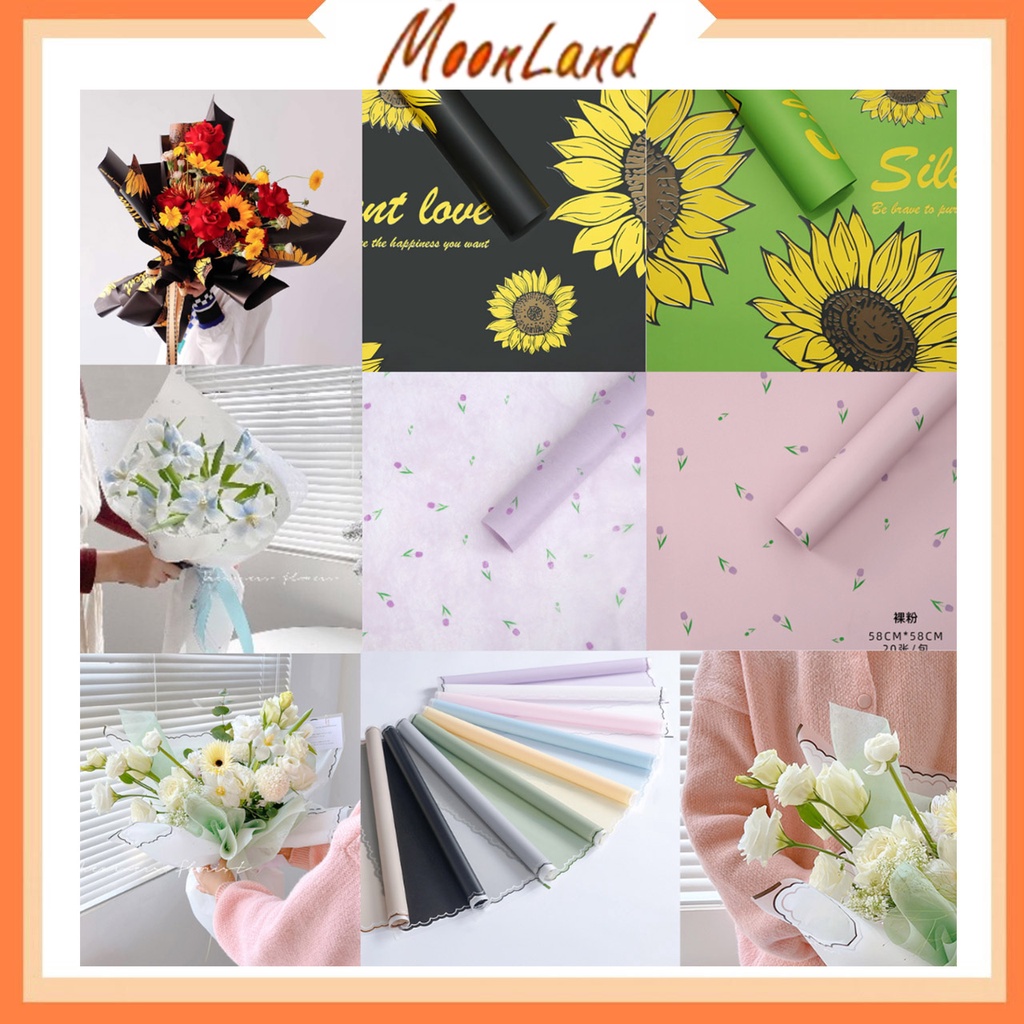 Kertas bunga cellophane dengan motif flower wrapping KB6178