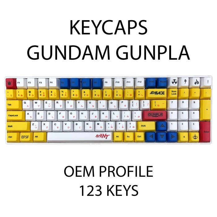 Terlaris Keycaps Gundam Gunpla Pbt Single Shot Oem Profile Japan Root