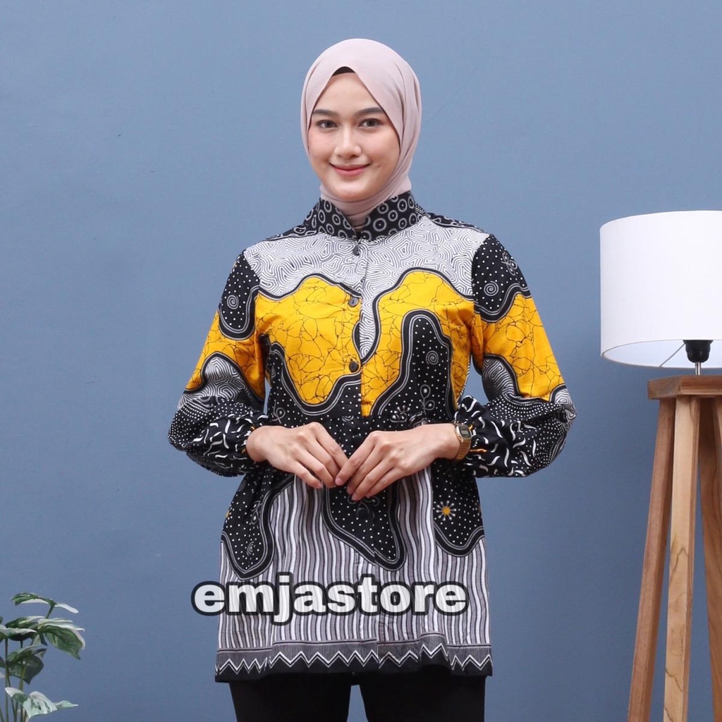 BLUS BATIK LENGAN KARET BALON SALUR