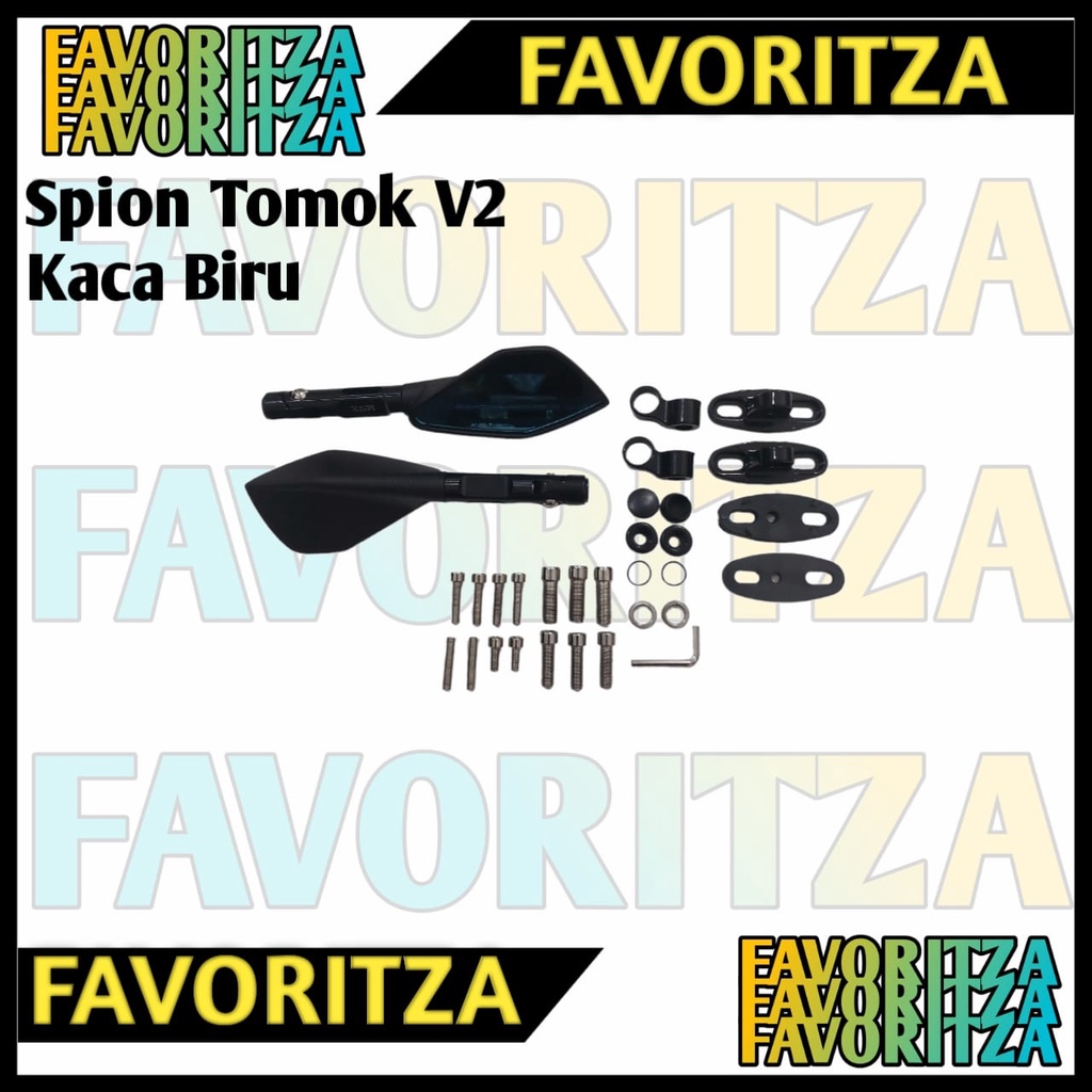 SPION TOMOK FULL CNC BLACK RIZOMA V2 VARIASI MOTOR SPION TOMOK V2 KACA BIRU PLUS FREE BAUT NMAX AERO