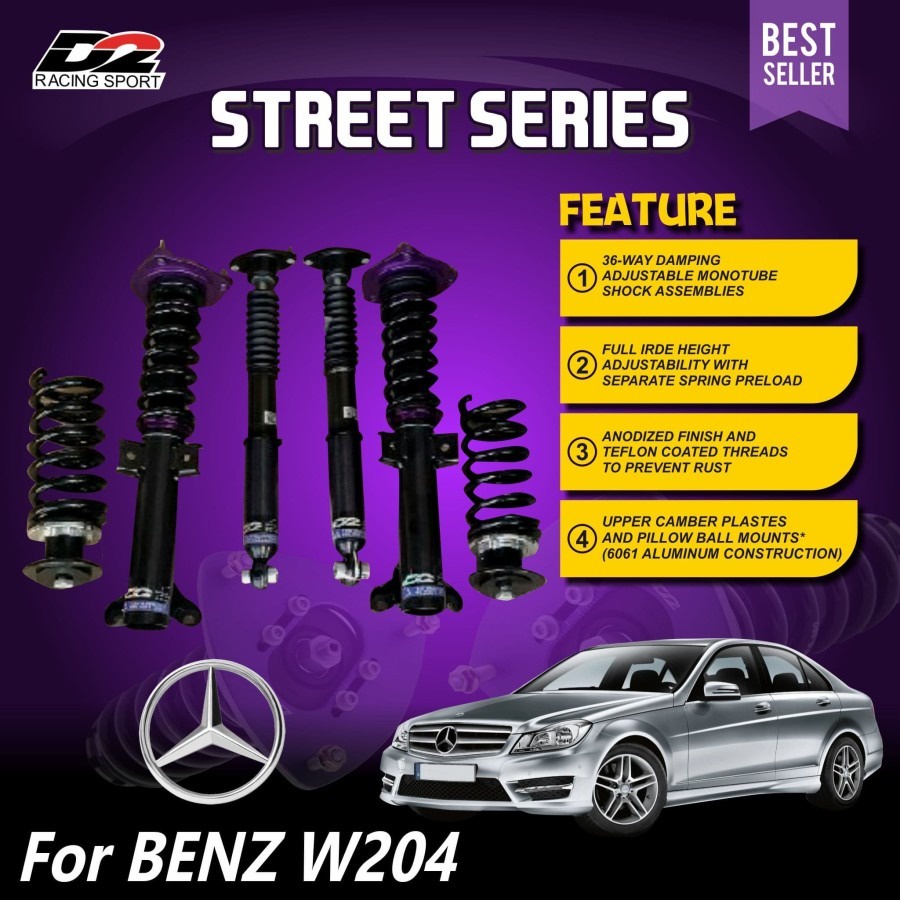 Aksesoris Suspensi Shockbreaker Coilover Untuk Harian D2 Racing STREET coilover benz w204