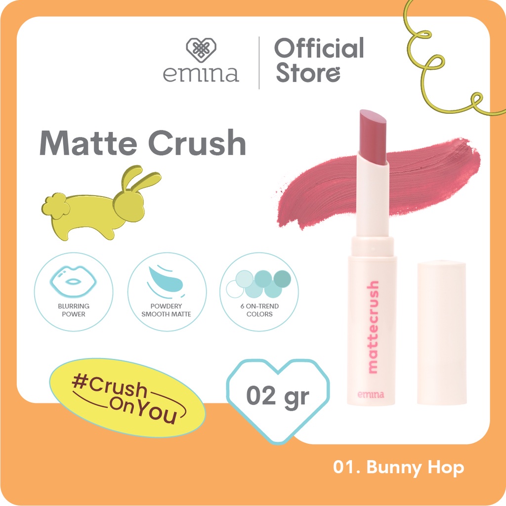 Emina Mattecrush 2 gr - Lip Cream Ringan, Powdery Smooth Matte Finish, Blurring Power