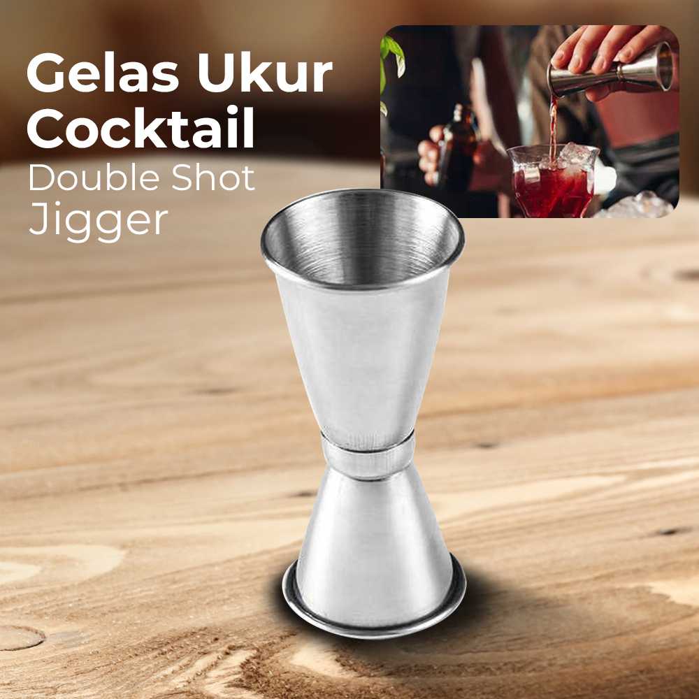 (BISA COD) FTIHSHP Subliva Gelas Ukur Jigger Bartender Cocktail Double Shot 30ml and 50ml - MSA10