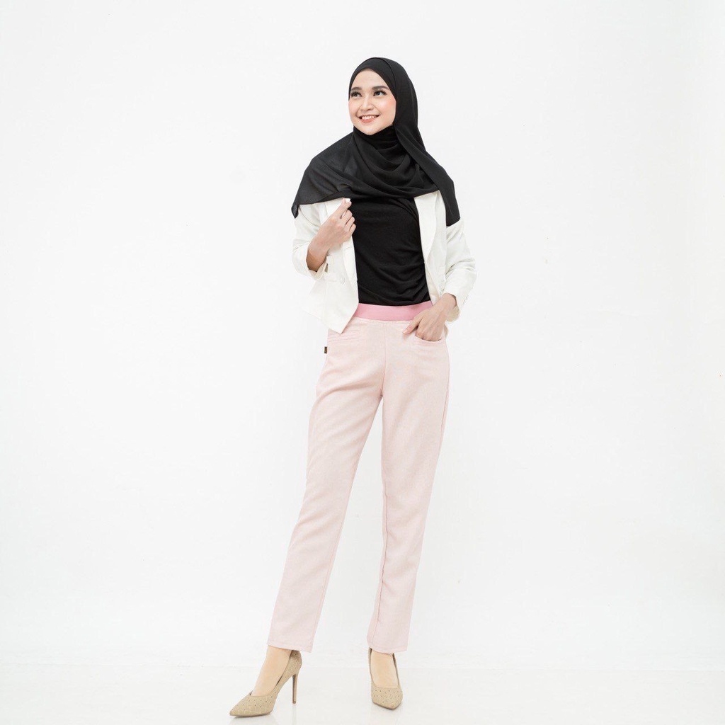 CELANA KANTOR / KERJA WANITA PINGANG KARET SIZE M L XL