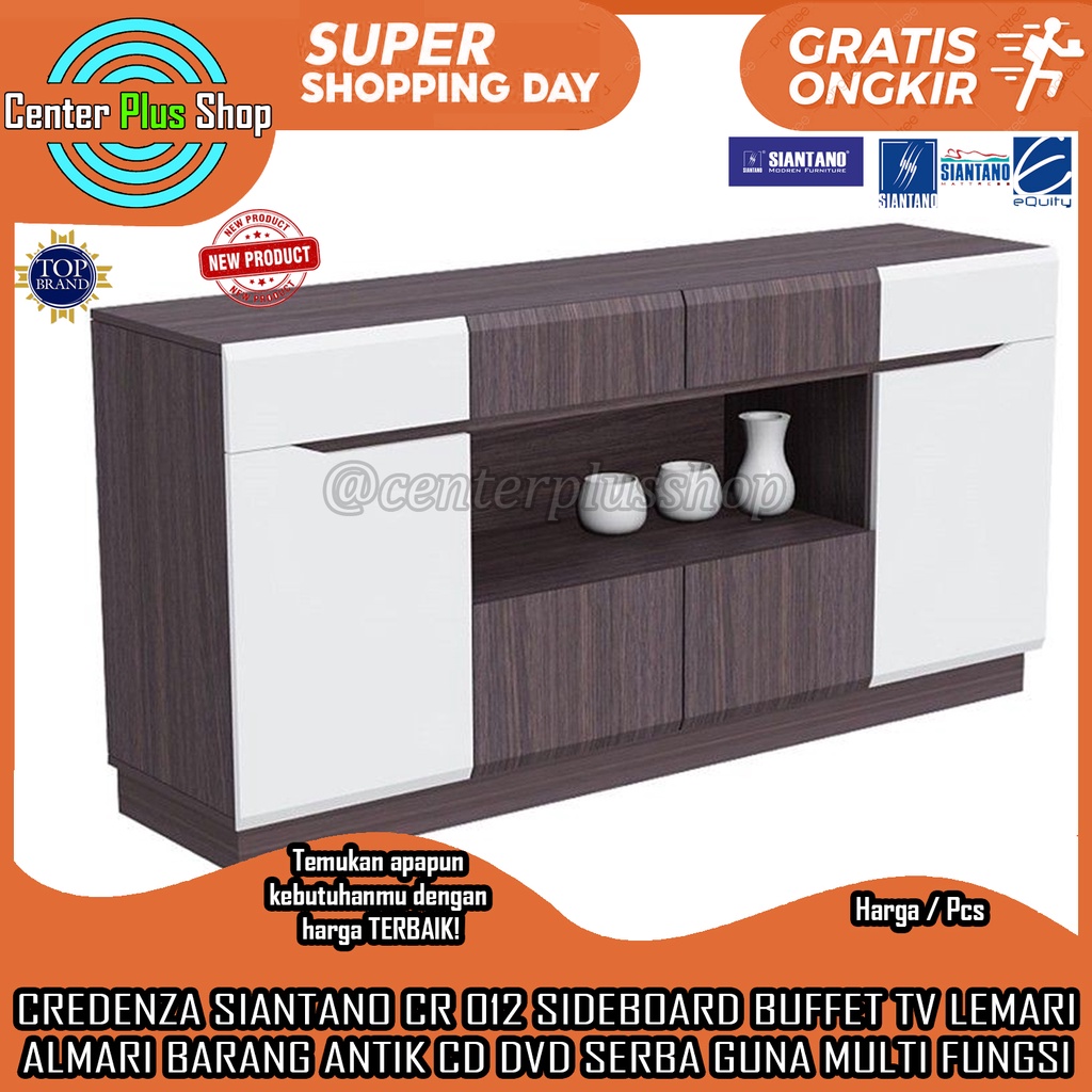 [KARGO] BUFFET SIANTANO CR 012 CREDENZA FURNITURE 160x40x80 CM 160 140 80 CENTIMETER GREY ASHTREE ME