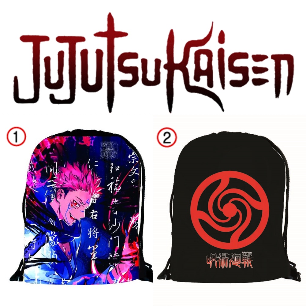NEW BARU Stringbag Tas Serut Ransel ANIME Backpack Tahan Air Jujutsu Kaisen Kanji Yuuji Sukuna Sator