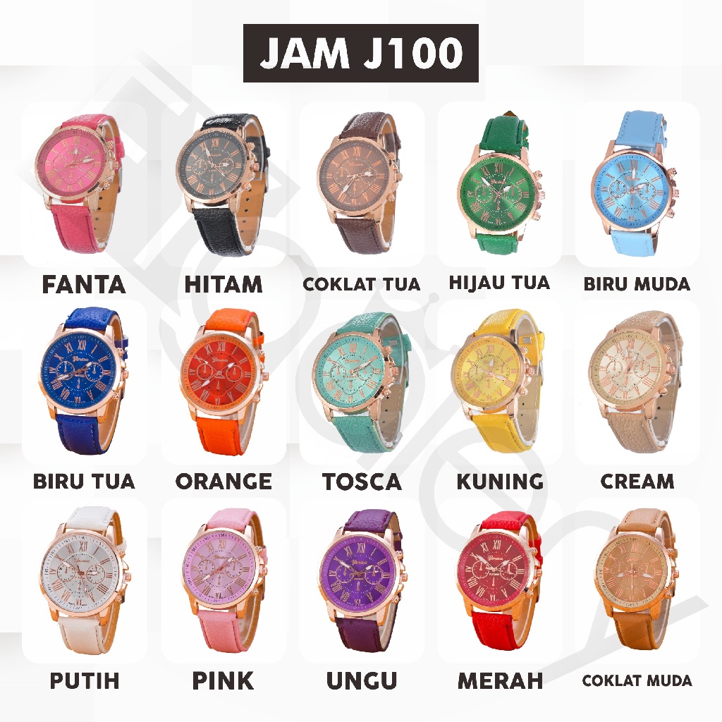 FYGALERY J100 Jam Tangan Kasual Fashion Leather Analog Quartz Fashion Wanita Murah