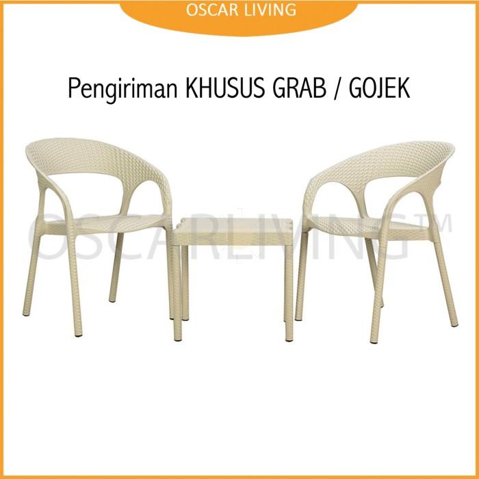Terlaris Meja Kursi Teras Plastik / Meja Santai Set 1 Meja + 2 Kursi Club