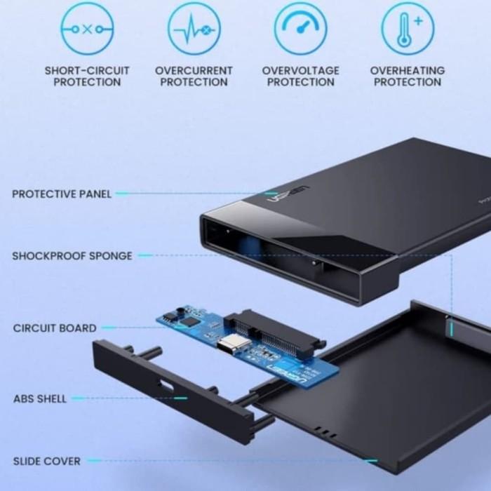 Ugreen Case Enclosure Hardisk Usb 3.0 Sata 2.5 Inch for HDD & SSD