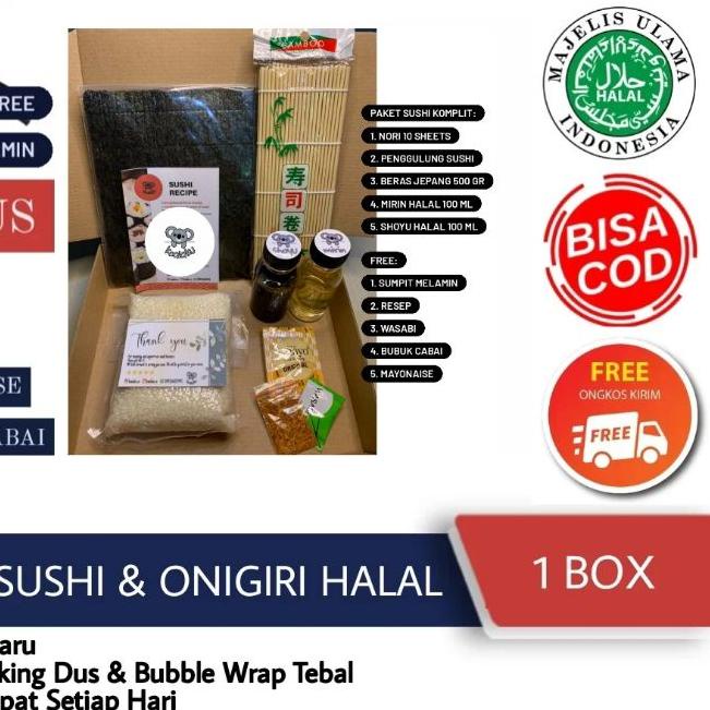 

➵ Paket Bahan Sushi Nori dan Onigiri Lengkap Halal Komplit ♩