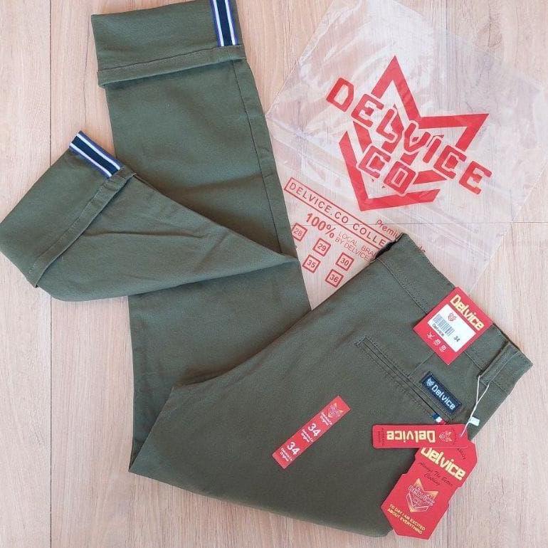 CELANA PRIA CHINO Slim Fit Panjang Pria Kerja Kantor Santai Liburan Cowok Orinal Delvice Denim Stric
