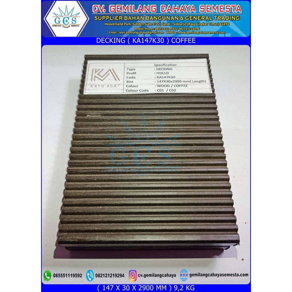 KA147K30 - Decking WPC / Lantai WPC / Lantai Kolam Renang