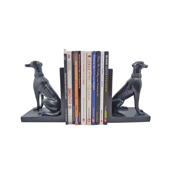 

Skat Hermosa Pembatas Buku/ Book End Two Black Dog