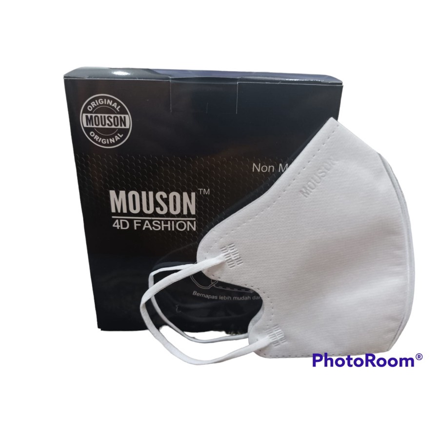 JM Masker Mouson 4D Fashion Duckbill 4 PLY isi 50 pcs Impor Disposable Mask Dewasa Hitam / Putih Color