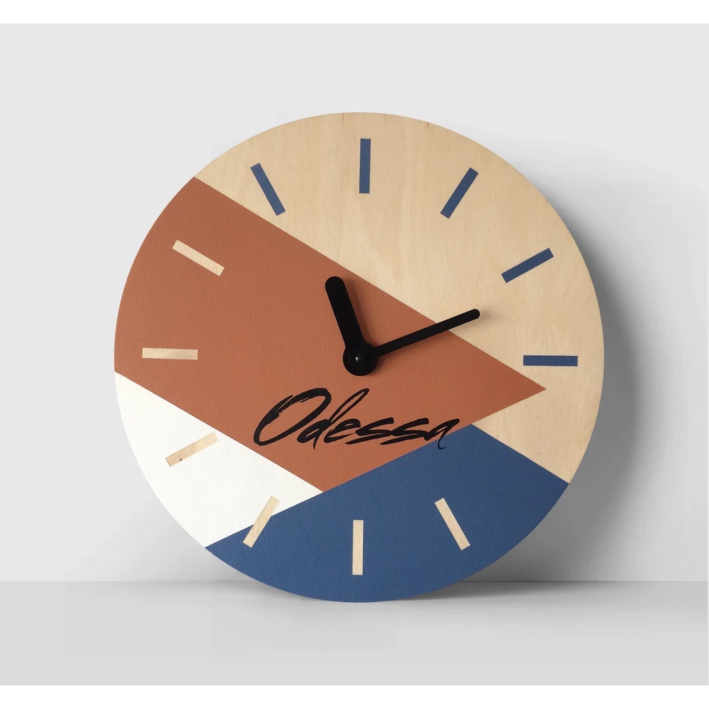JAM DINDING CAFE GEOMETRIS CUSTOM TULISAN HIASAN DINDING MINIMALIS AET1