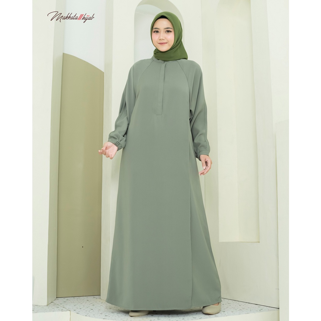 Kaureen Abaya Dress Gamis Terbaru Simple Kekinian Kondangan Umroh Fashion Muslim Makkata Hijab