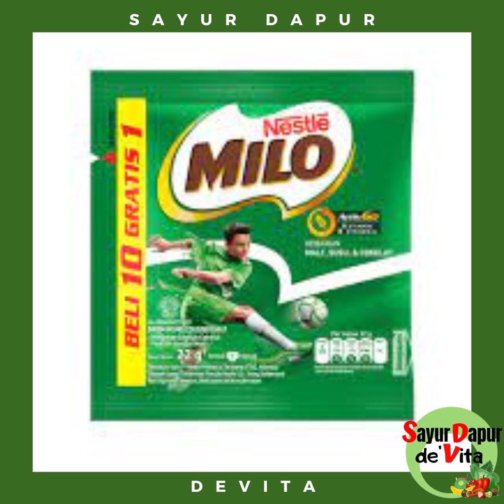 Nestle MILO (malt, susu, coklat),  22g