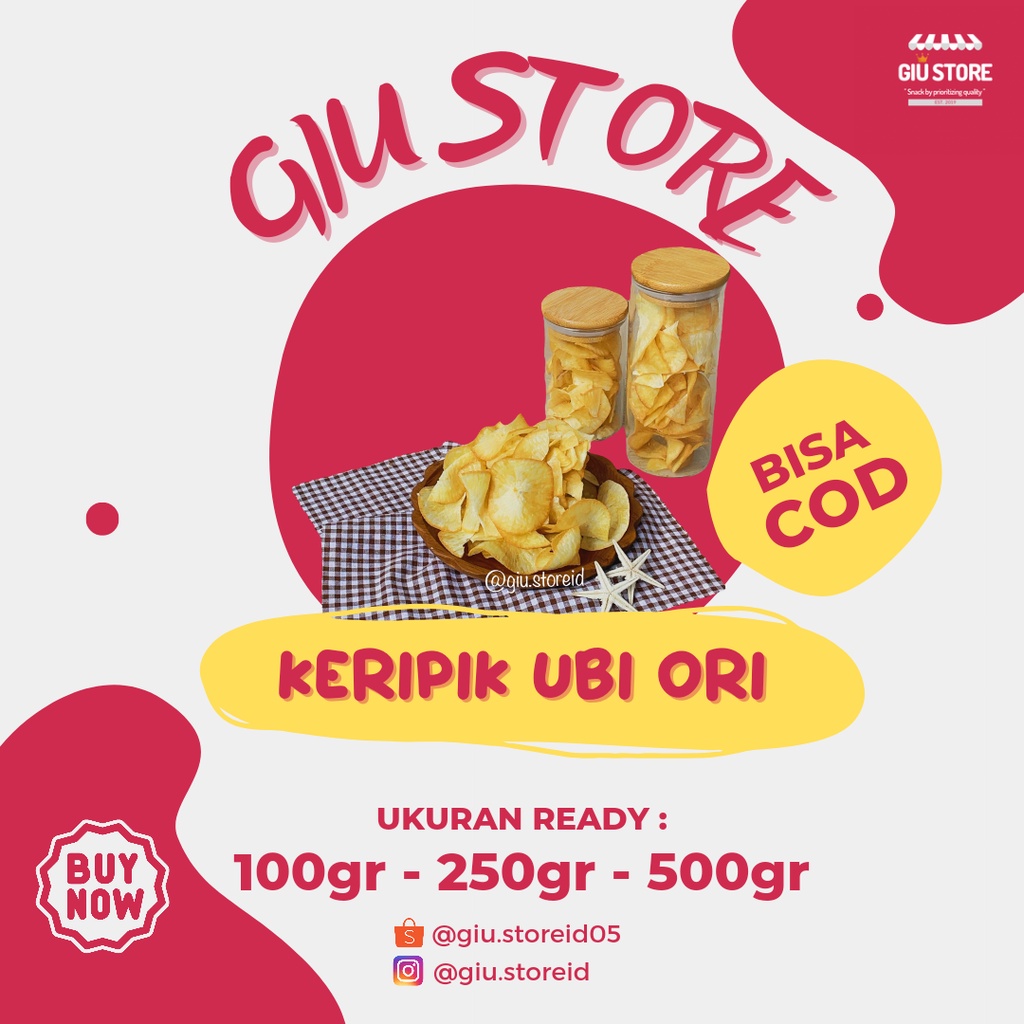 

KERIPIK UBI ORIGINAL/BALADO @250 GR & 500 GR