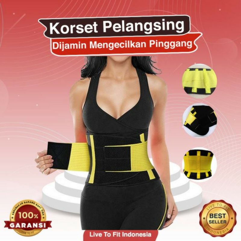 Hot Shaper Hot Belt Power Korset Perekat Pembakar Kalori Pria dan Wanita