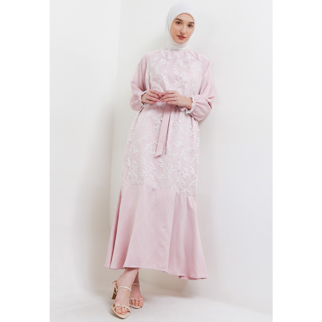 MFMW Arunika Dress Gamis Brukat Dusty Pink