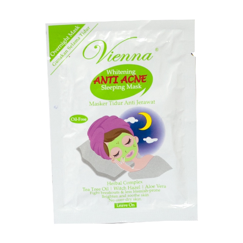 Vienna Whiteneng Anti Acne Sleeping Mask - Masker Tidur Anti Jerawat Kemasan Sachet 15ml