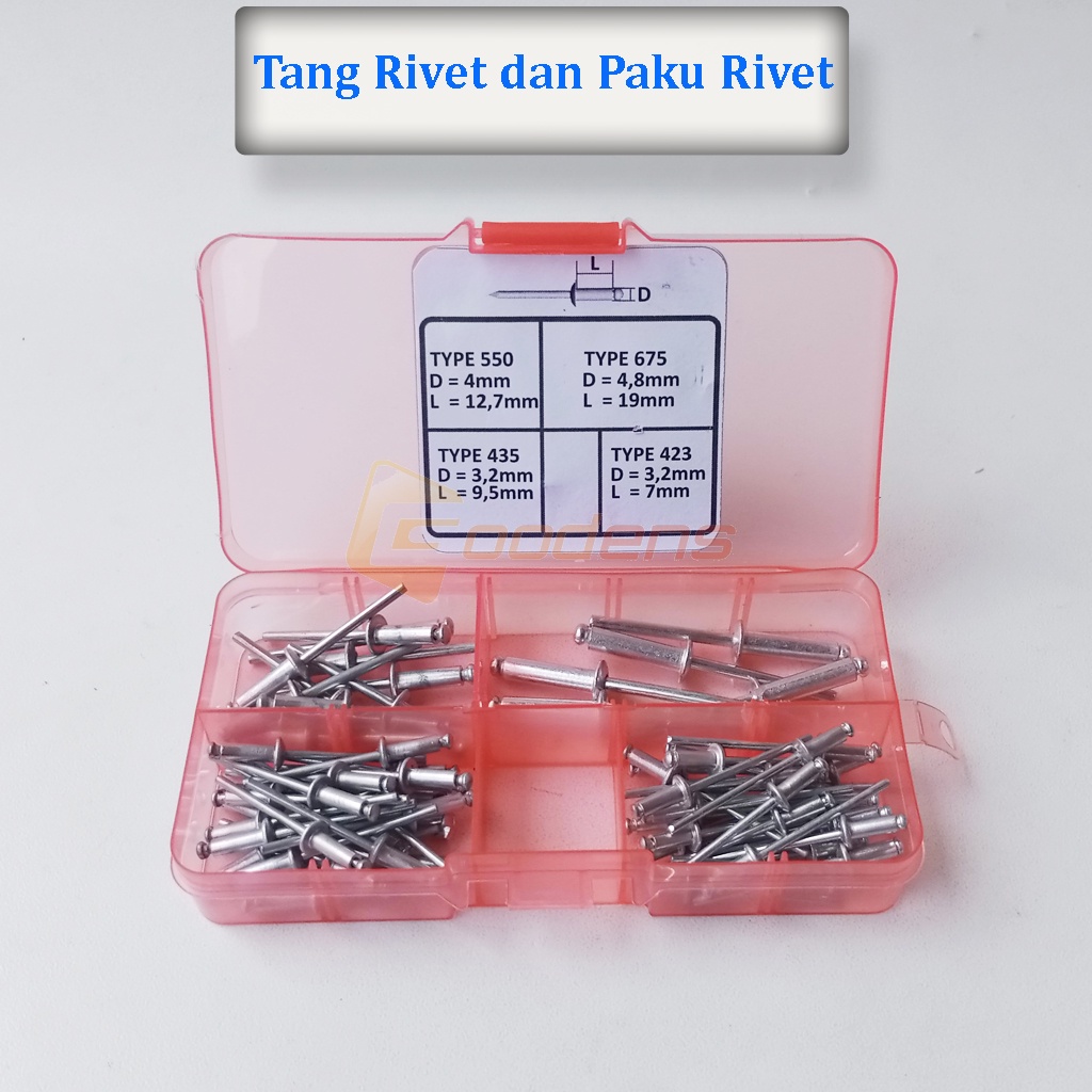 Paket Rivet Set dan Tang Rivet Camel untuk Knalpot Aluminium