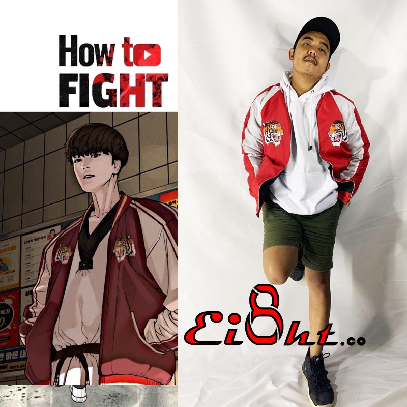 Jaket Bomber Sukajan Hobin & Sung Taehoon Tiger In How To Fight Manhwa Webtoon Comic Korea