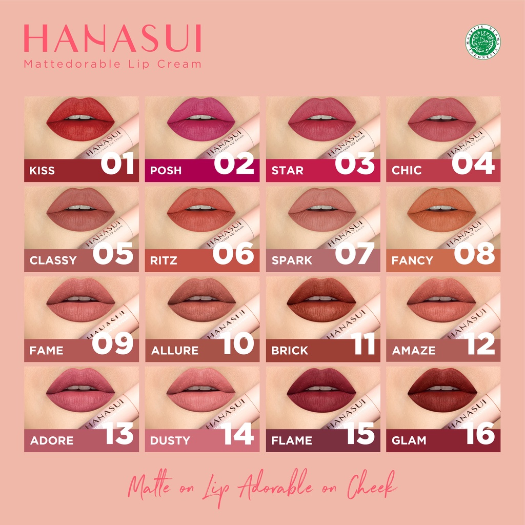 IDOLMART Hanasui Mattedorable Lip Cream | Matte Dorable LipCream Lipstick Cair Mate Hanasui Surabaya